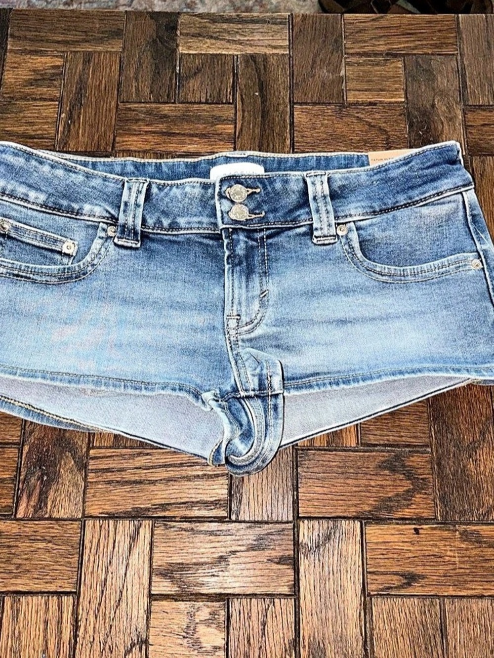 Pacsun Low Rise Short Denim Jean Shorts in Blue Waist 26 NWT micro length